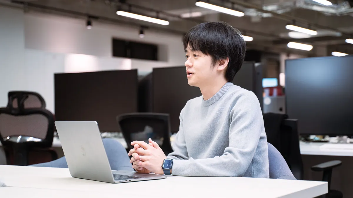 Belong様CEO 井上様のインタビューの様子