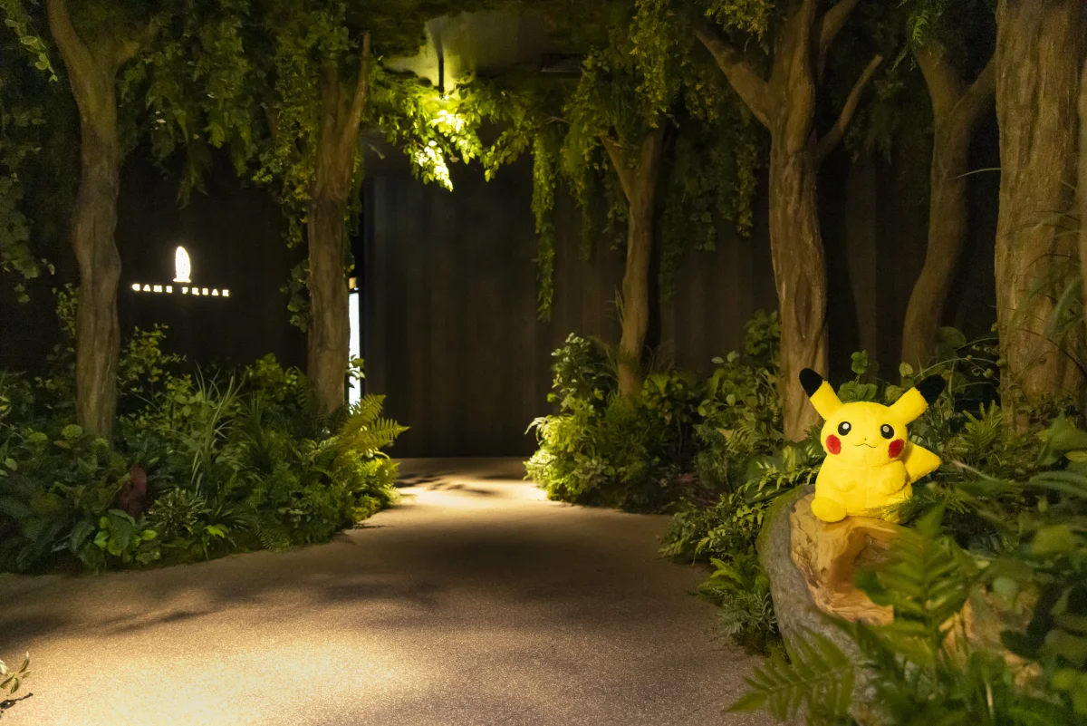 株式会社ゲームフリーク オフィスエントランスに置かれたピカチュウのぬいぐるみ