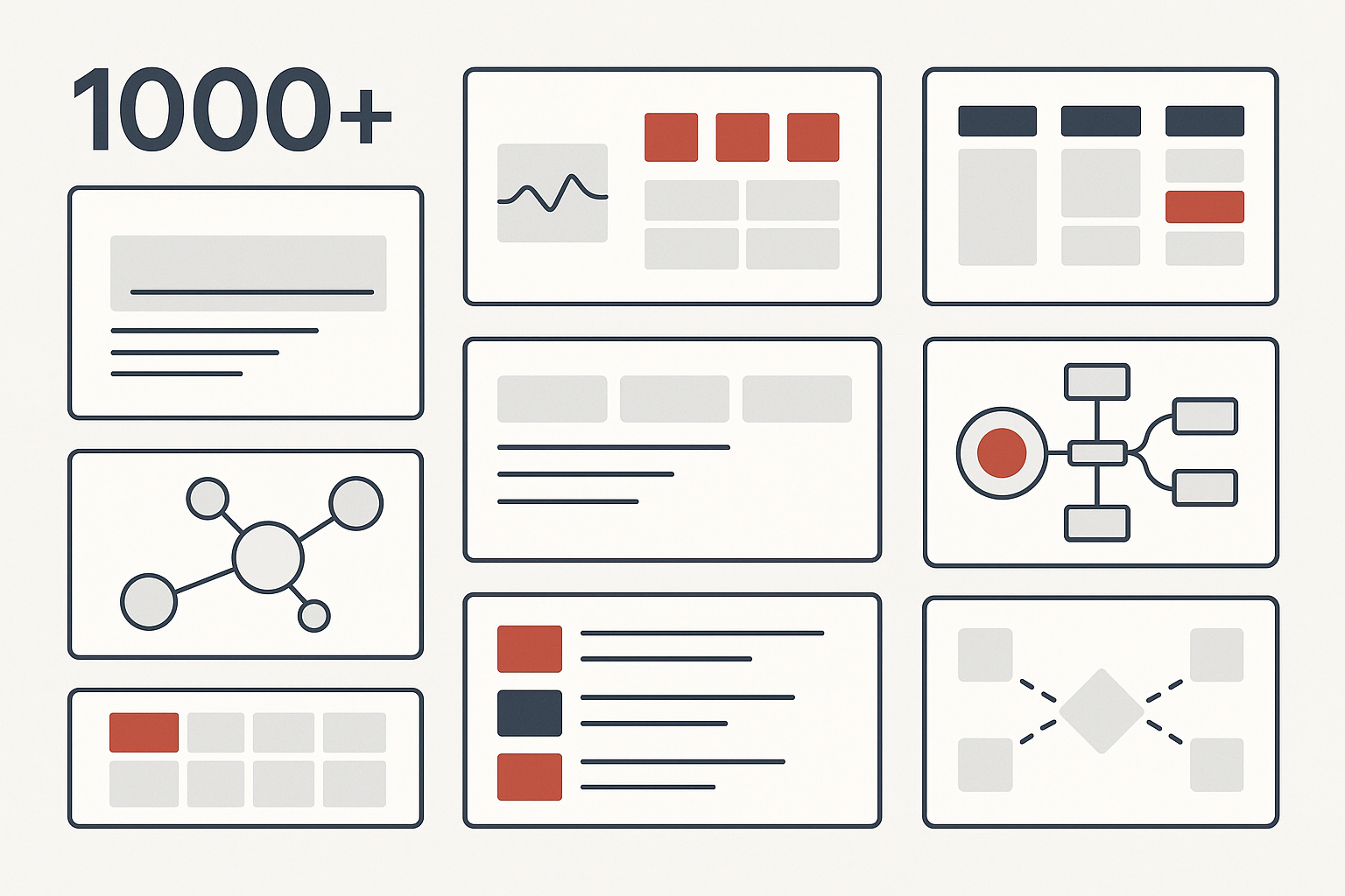 1,000以上のテンプレート